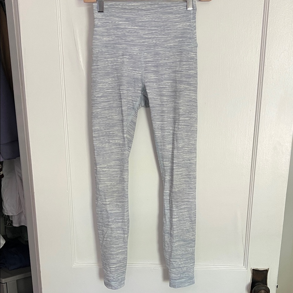 Blue and White Lulu Lemon Leggings